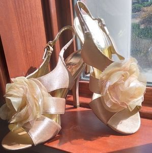 Gold strappy heels from The Touch of Nina